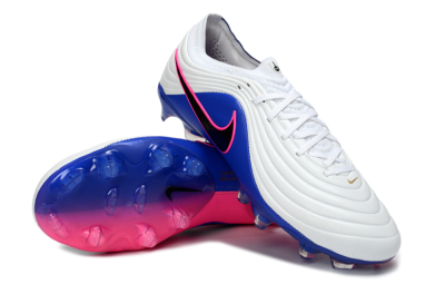 Nike Tiempo Legend 11 Elite FG Firm Ground Soccer Cleats - White/Deep Blue/Fuchsia Pink