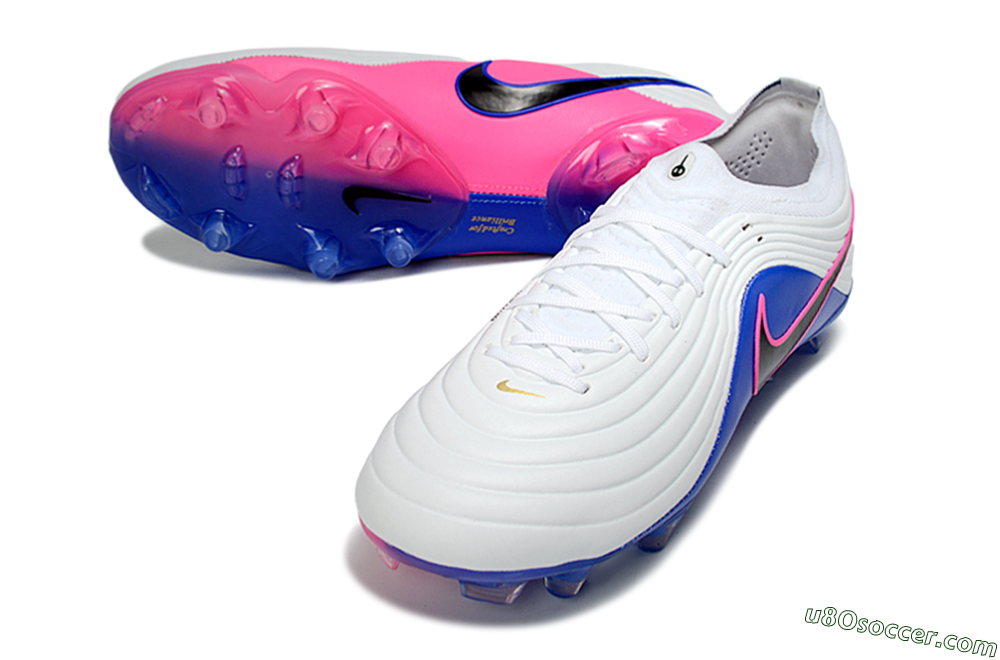 Nike Tiempo Legend 11 Elite FG Firm Ground Soccer Cleats - White/Deep Blue/Fuchsia Pink 3