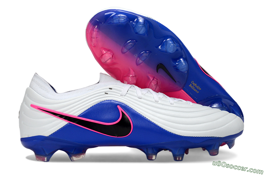Nike Tiempo Legend 11 Elite FG Firm Ground Soccer Cleats - White/Deep Blue/Fuchsia Pink 1