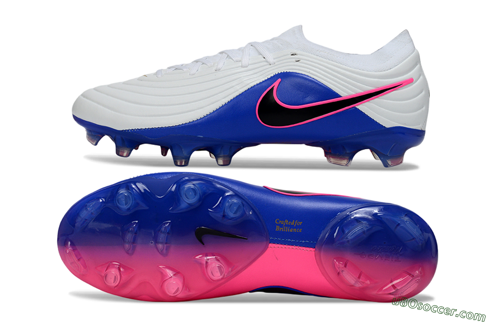 Nike Tiempo Legend 11 Elite FG Firm Ground Soccer Cleats - White/Deep Blue/Fuchsia Pink 0
