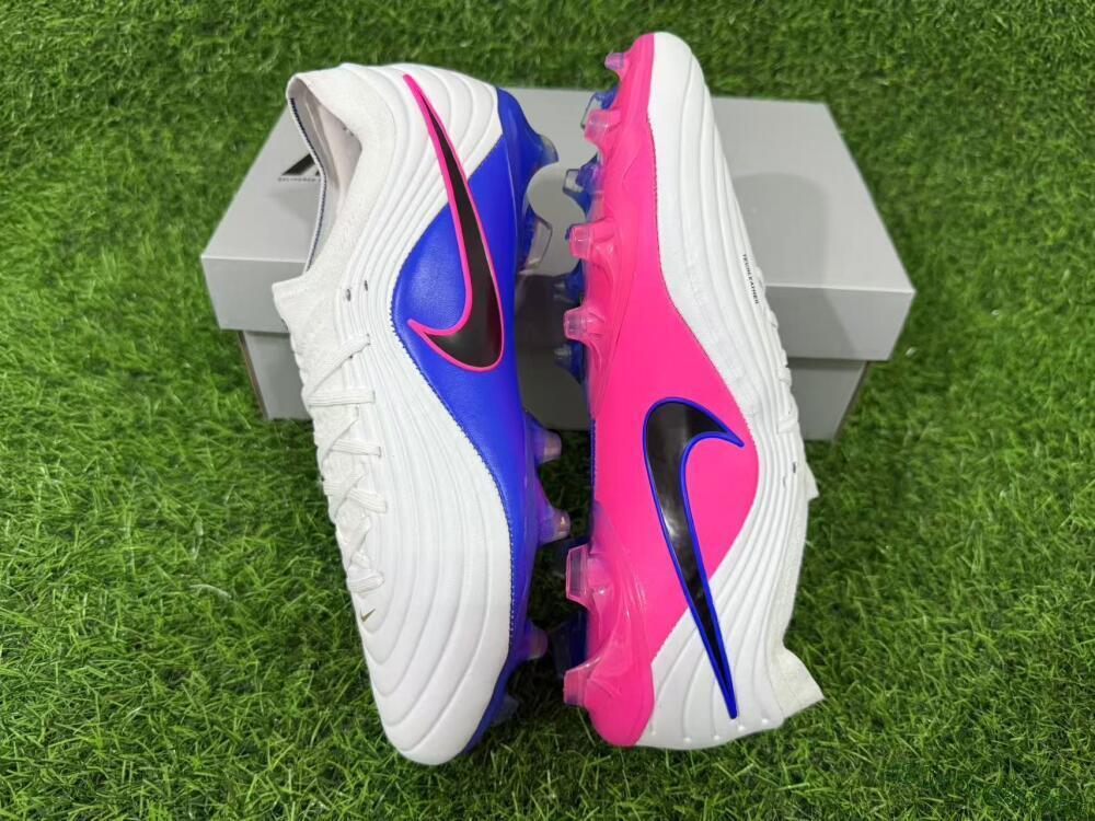 Nike Tiempo Legend 11 Elite FG Firm Ground Soccer Cleats - White/Deep Blue/Fuchsia Pink