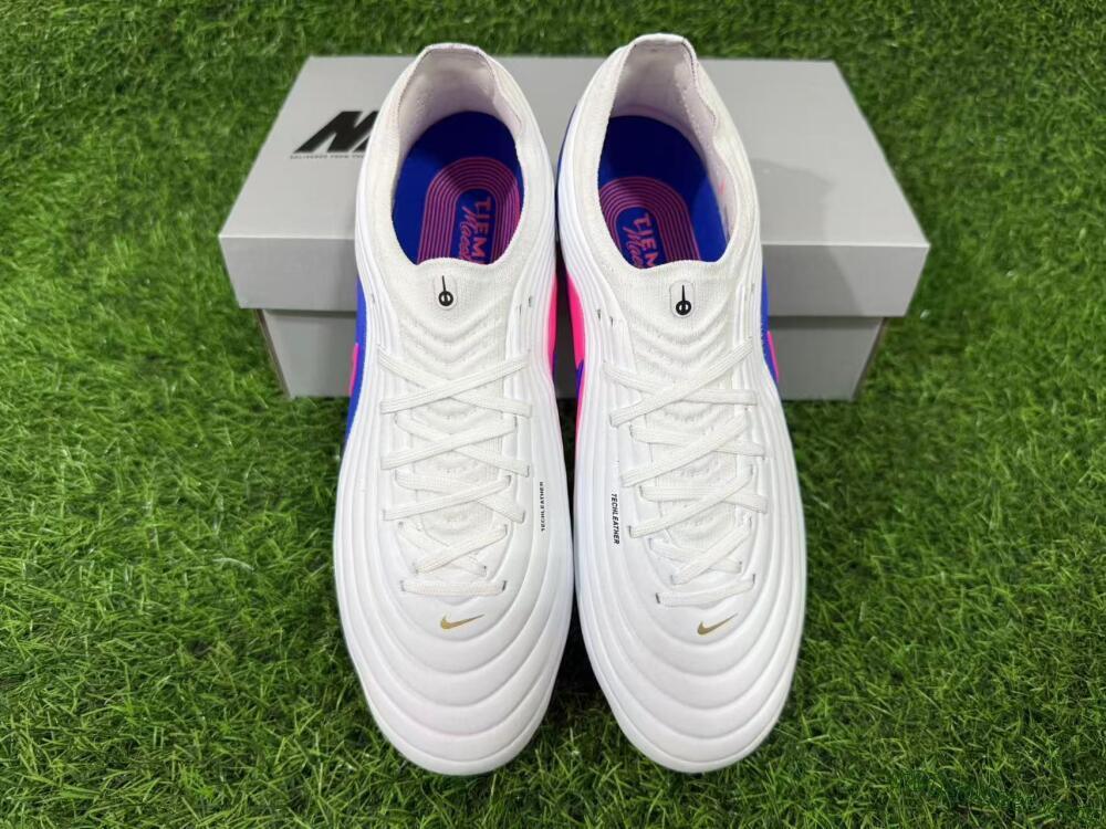 Nike Tiempo Legend 11 Elite FG Firm Ground Soccer Cleats - White/Deep Blue/Fuchsia Pink