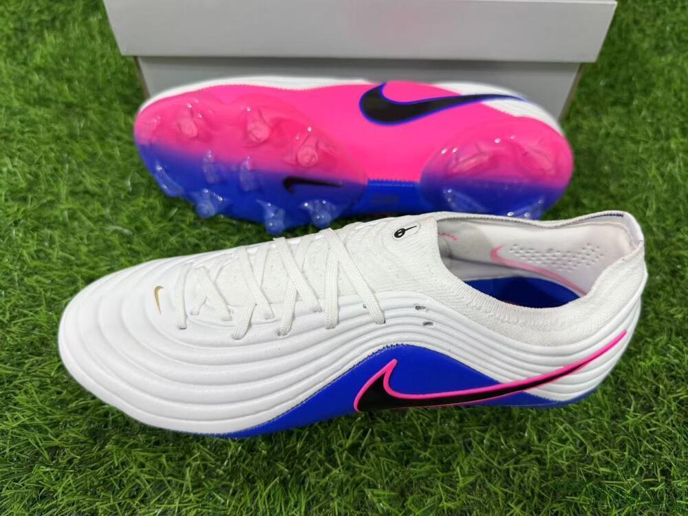 Nike Tiempo Legend 11 Elite FG Firm Ground Soccer Cleats - White/Deep Blue/Fuchsia Pink