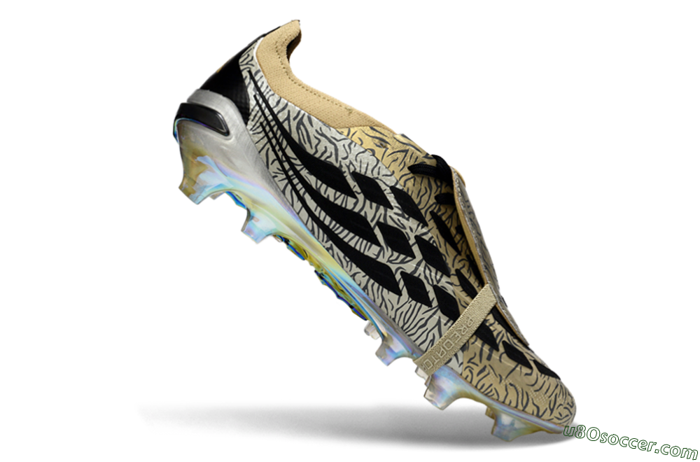 Adidas Predator 26 Elite Fold-Over Tongue FG Firm Ground Soccer Cleats - Gold/Black/Iridiscent 4