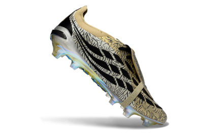 Adidas Predator 26 Elite Fold-Over Tongue FG Firm Ground Soccer Cleats - Gold/Black/Iridiscent