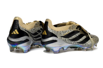 Adidas Predator 26 Elite Fold-Over Tongue FG Firm Ground Soccer Cleats - Gold/Black/Iridiscent