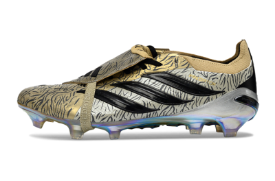 Adidas Predator 26 Elite Fold-Over Tongue FG Firm Ground Soccer Cleats - Gold/Black/Iridiscent
