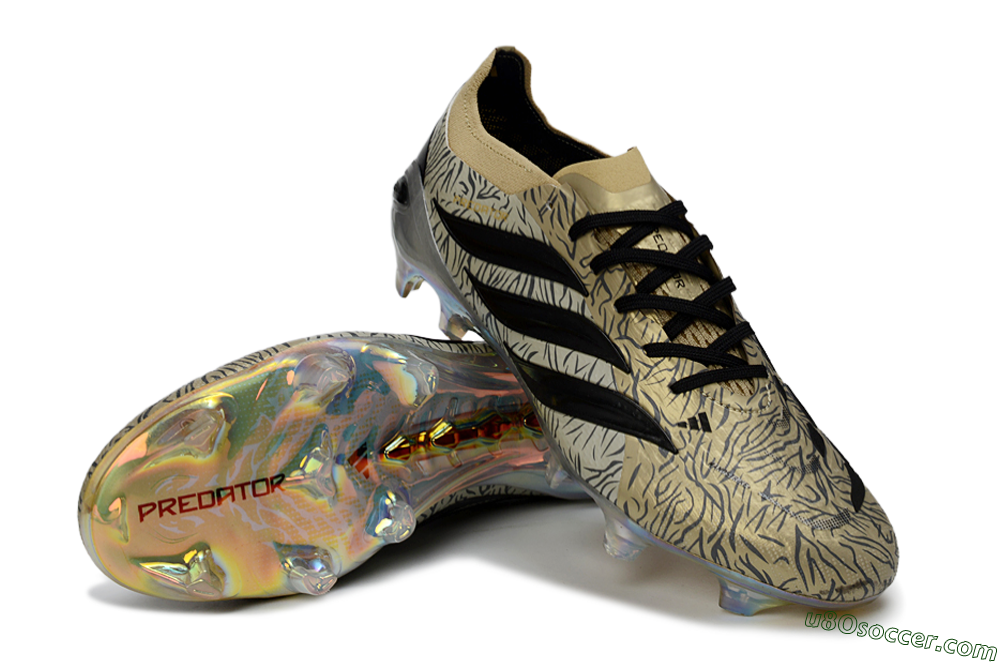Adidas Predator 26 Elite FG Firm Ground Soccer Cleats - Beige/Desert Sand/Shiny Black 3