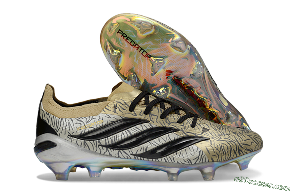 Adidas Predator 26 Elite FG Firm Ground Soccer Cleats - Beige/Desert Sand/Shiny Black 1