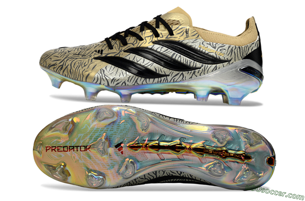 Adidas Predator 26 Elite FG Firm Ground Soccer Cleats - Beige/Desert Sand/Shiny Black 0