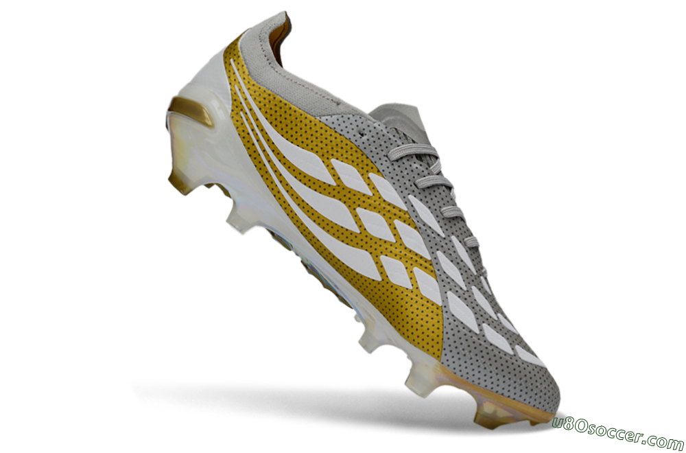 Adidas Predator 26 Elite FG Firm Ground Soccer Cleats - Silver/Metallic Gold/White 4