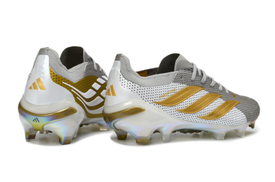 Adidas Predator 26 Elite FG Firm Ground Soccer Cleats - Silver/Metallic Gold/White