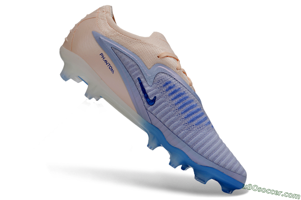 Nike Phantom 6 Elite Low FG Firm Ground Soccer Cleats - Blue/Soft Pink/Light Blue 4