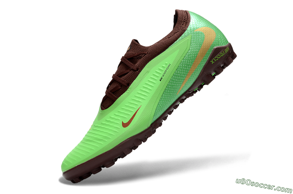 Nike Phantom 6 Elite Low TF Artificial Turf Soccer Shoes - Green/Bright Lime/Brown Earth 5