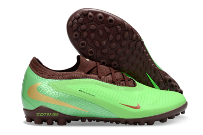 Nike Phantom 6 Elite Low TF Artificial Turf Soccer Shoes - Green/Bright Lime/Brown Earth