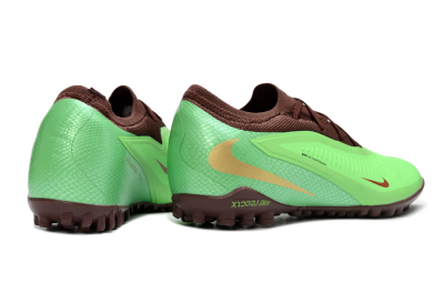 Nike Phantom 6 Elite Low TF Artificial Turf Soccer Shoes - Green/Bright Lime/Brown Earth
