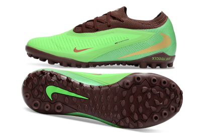 Nike Phantom 6 Elite Low TF Artificial Turf Soccer Shoes - Green/Bright Lime/Brown Earth
