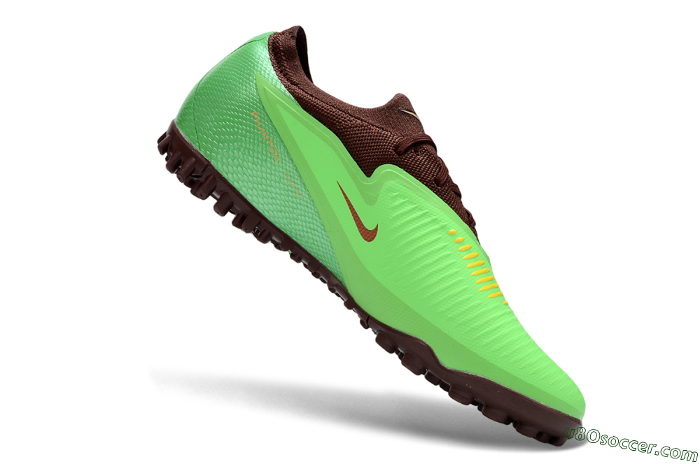 Nike Phantom 6 Elite Low TF Artificial Turf Soccer Shoes - Green/Bright Lime/Brown Earth 4