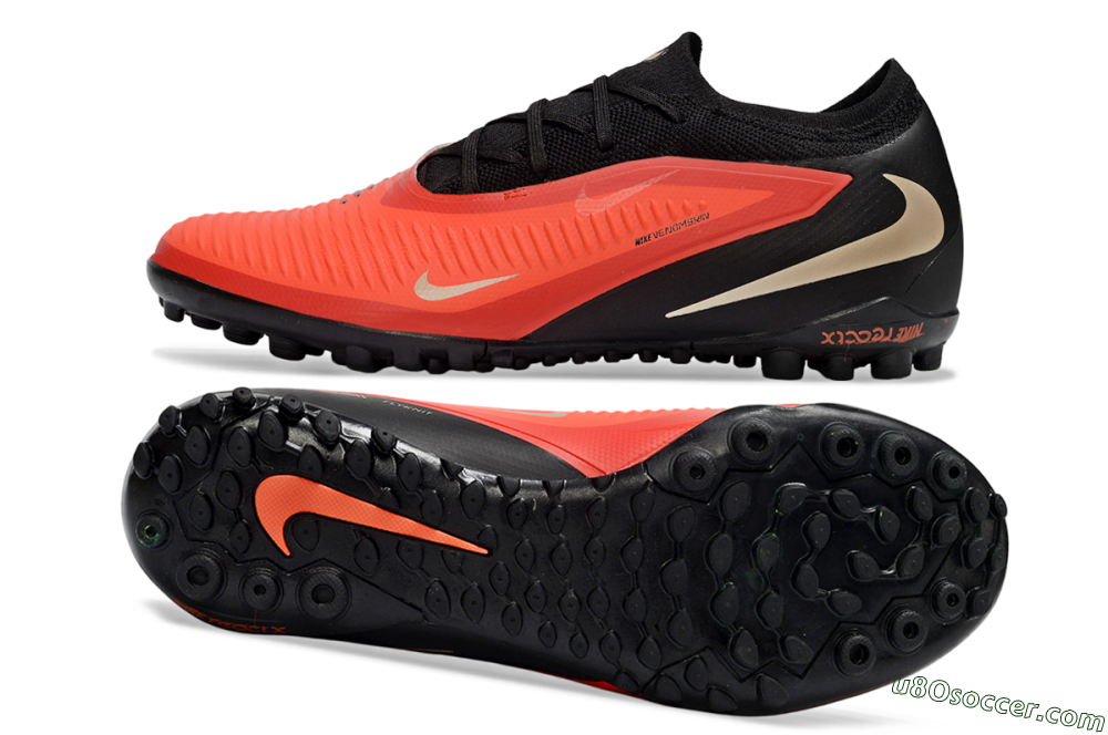 Nike Phantom 6 Elite Low TF Artificial Turf Soccer Shoes - Red/Crimson Blaze/Black 0