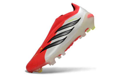 Adidas Predator 26 Elite Laceless FG Firm Ground Soccer Cleats - Red/Electric Orange/White