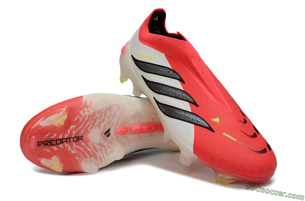 Adidas Predator 26 Elite Laceless FG Firm Ground Soccer Cleats - Red/Electric Orange/White 4