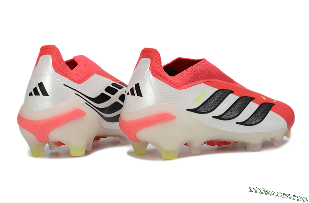 Adidas Predator 26 Elite Laceless FG Firm Ground Soccer Cleats - Red/Electric Orange/White 7