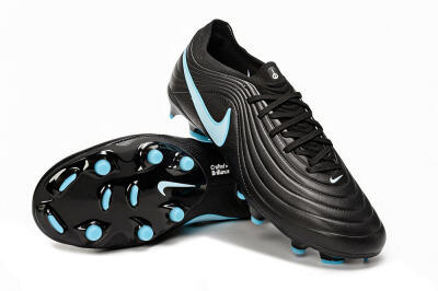 Nike Tiempo Legend 10 Elite FG Firm Ground Soccer Cleats - Black/Sky Blue/Sleek Black