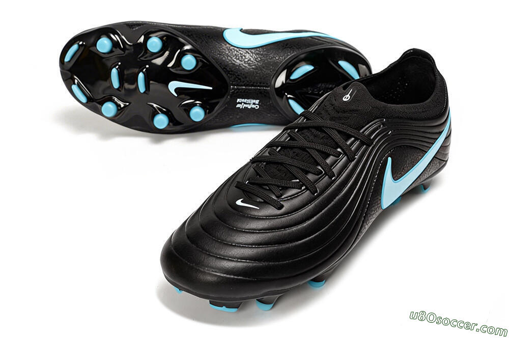 Nike Tiempo Legend 10 Elite FG Firm Ground Soccer Cleats - Black/Sky Blue/Sleek Black 3