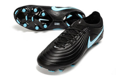Nike Tiempo Legend 10 Elite FG Firm Ground Soccer Cleats - Black/Sky Blue/Sleek Black