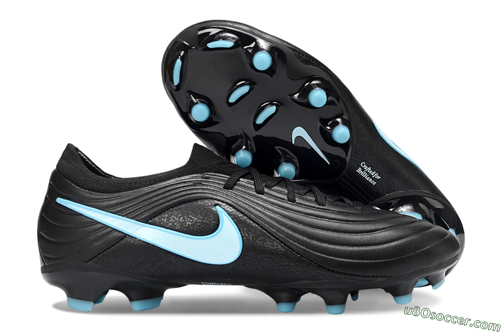 Nike Tiempo Legend 10 Elite FG Firm Ground Soccer Cleats - Black/Sky Blue/Sleek Black 1