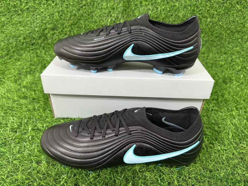Nike Tiempo Legend 10 Elite FG Firm Ground Soccer Cleats - Black/Sky Blue/Sleek Black