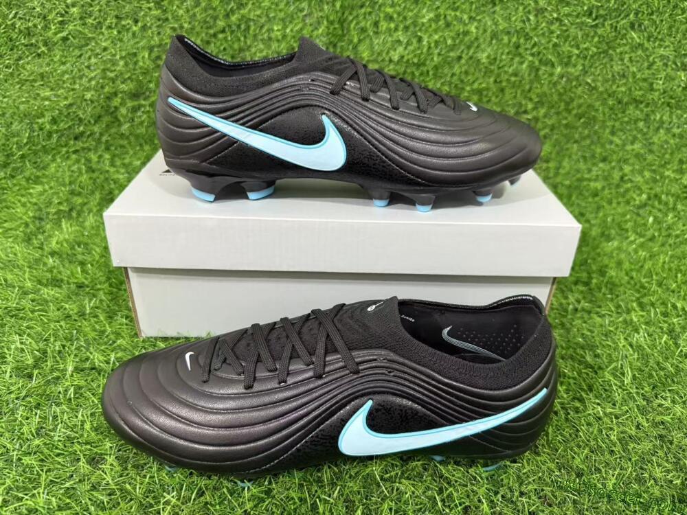 Nike Tiempo Legend 10 Elite FG Firm Ground Soccer Cleats - Black/Sky Blue/Sleek Black