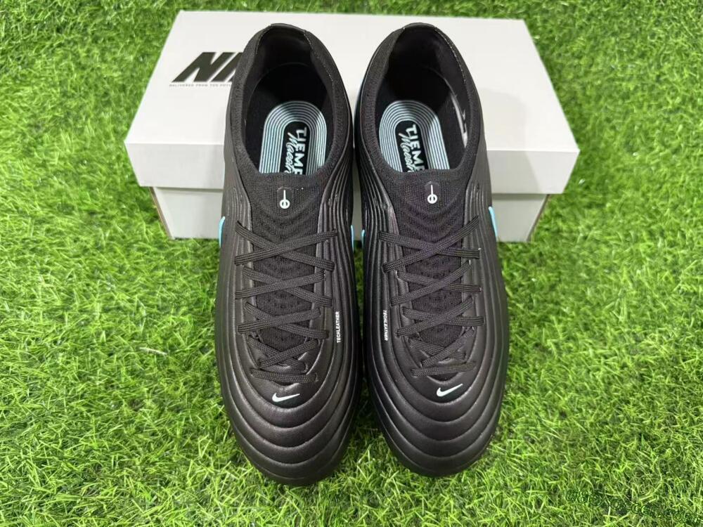 Nike Tiempo Legend 10 Elite FG Firm Ground Soccer Cleats - Black/Sky Blue/Sleek Black