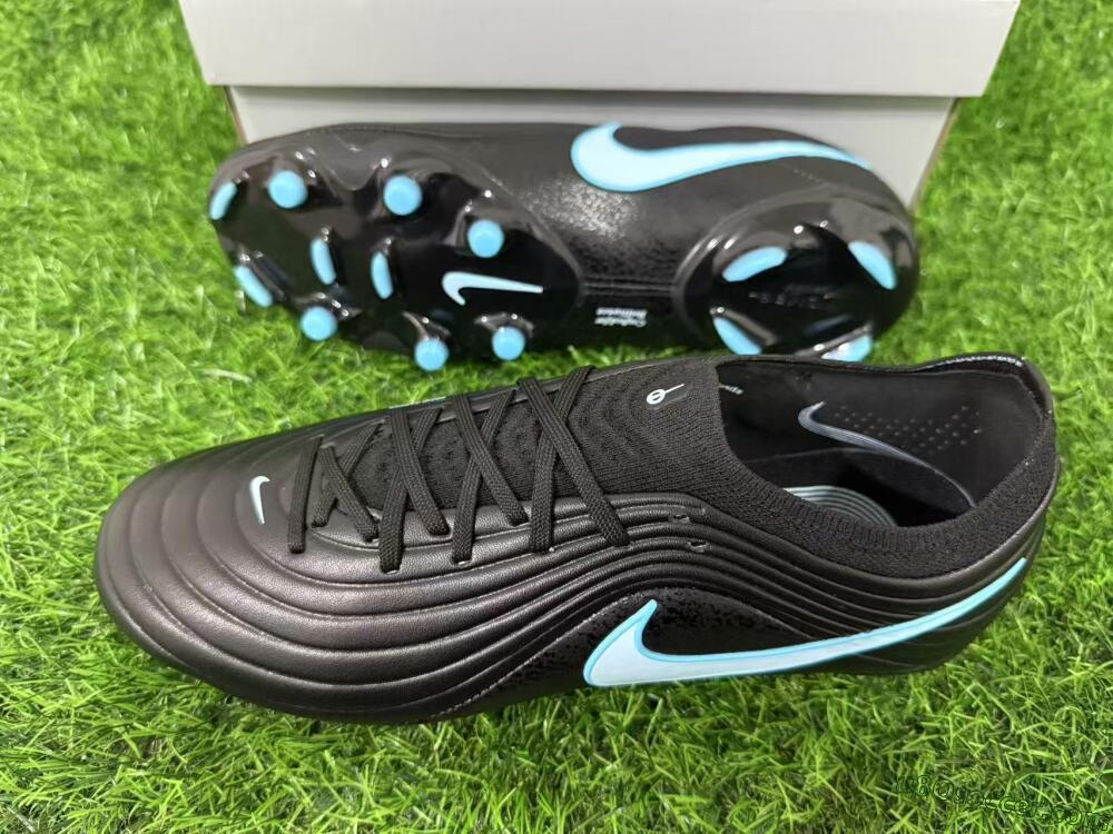 Nike Tiempo Legend 10 Elite FG Firm Ground Soccer Cleats - Black/Sky Blue/Sleek Black