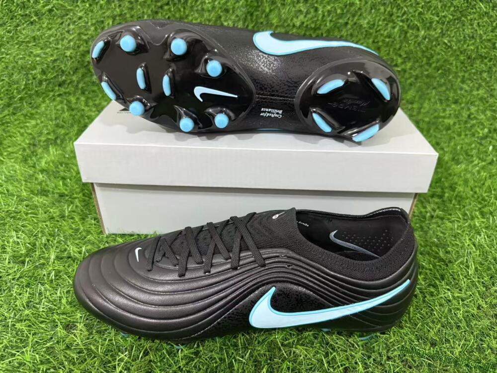 Nike Tiempo Legend 10 Elite FG Firm Ground Soccer Cleats - Black/Sky Blue/Sleek Black