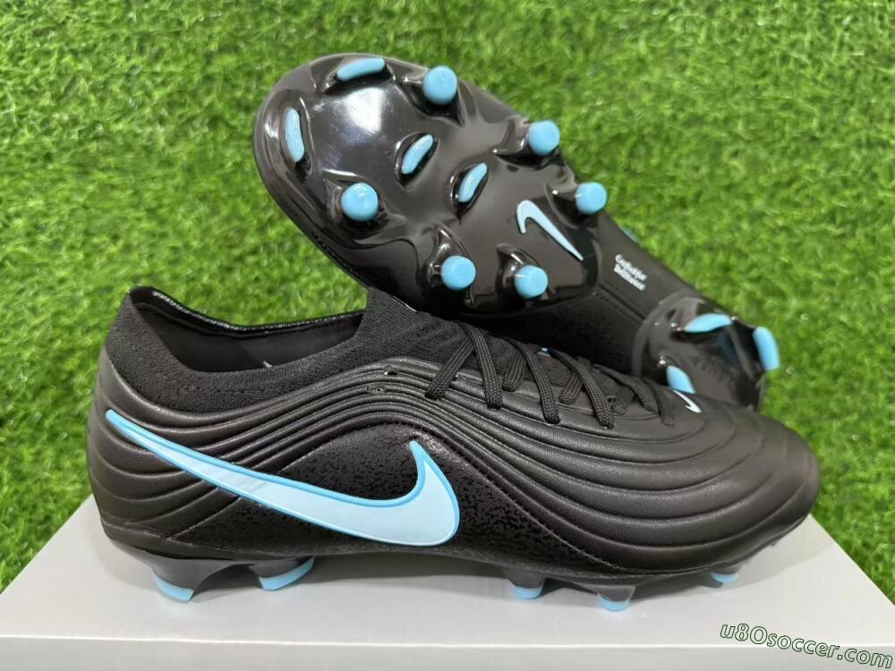 Nike Tiempo Legend 10 Elite FG Firm Ground Soccer Cleats - Black/Sky Blue/Sleek Black