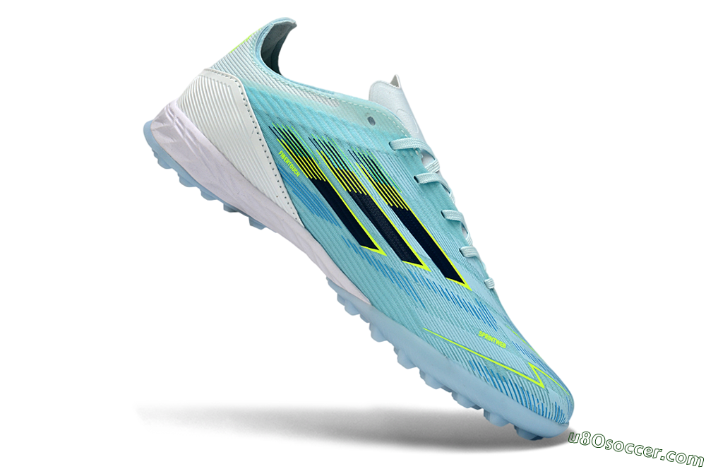 Adidas F50 Elite TF Artificial Turf Soccer Shoes - Blue/Neon Yellow/Sky Blue 5