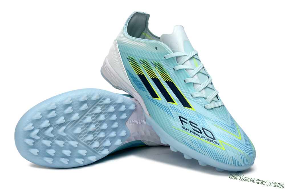Adidas F50 Elite TF Artificial Turf Soccer Shoes - Blue/Neon Yellow/Sky Blue 4
