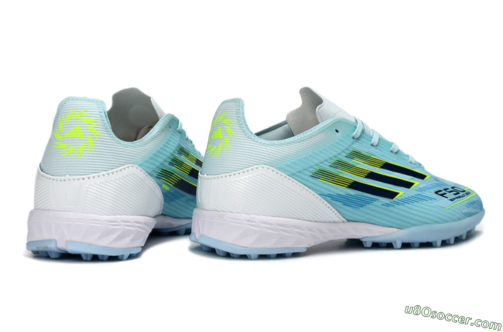 Adidas F50 Elite TF Artificial Turf Soccer Shoes - Blue/Neon Yellow/Sky Blue 7
