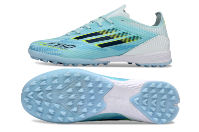 Adidas F50 Elite TF Artificial Turf Soccer Shoes - Blue/Neon Yellow/Sky Blue