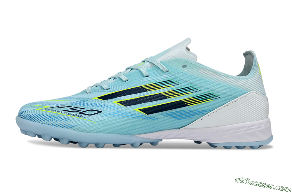 Adidas F50 Elite TF Artificial Turf Soccer Shoes - Blue/Neon Yellow/Sky Blue 2
