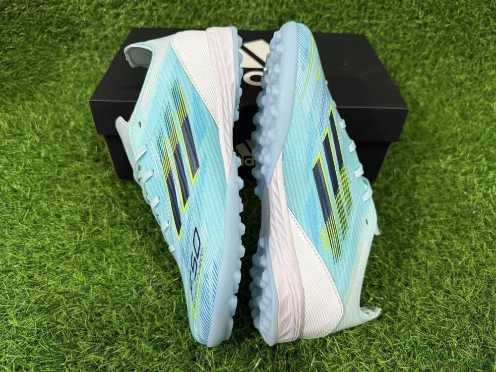 Adidas F50 Elite TF Artificial Turf Soccer Shoes - Blue/Neon Yellow/Sky Blue