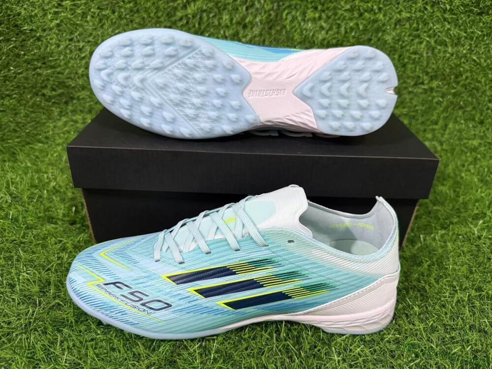 Adidas F50 Elite TF Artificial Turf Soccer Shoes - Blue/Neon Yellow/Sky Blue
