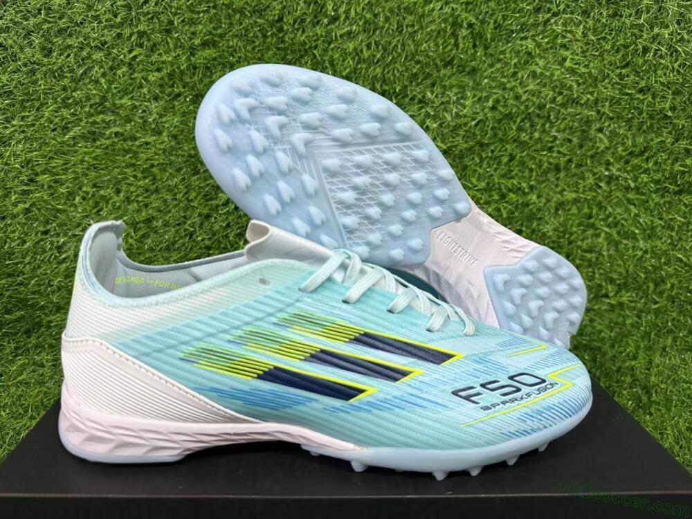Adidas F50 Elite TF Artificial Turf Soccer Shoes - Blue/Neon Yellow/Sky Blue