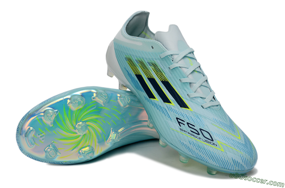 Adidas F50 Elite FG Firm Ground Soccer Cleats - Aqua/Neon Yellow/White 4
