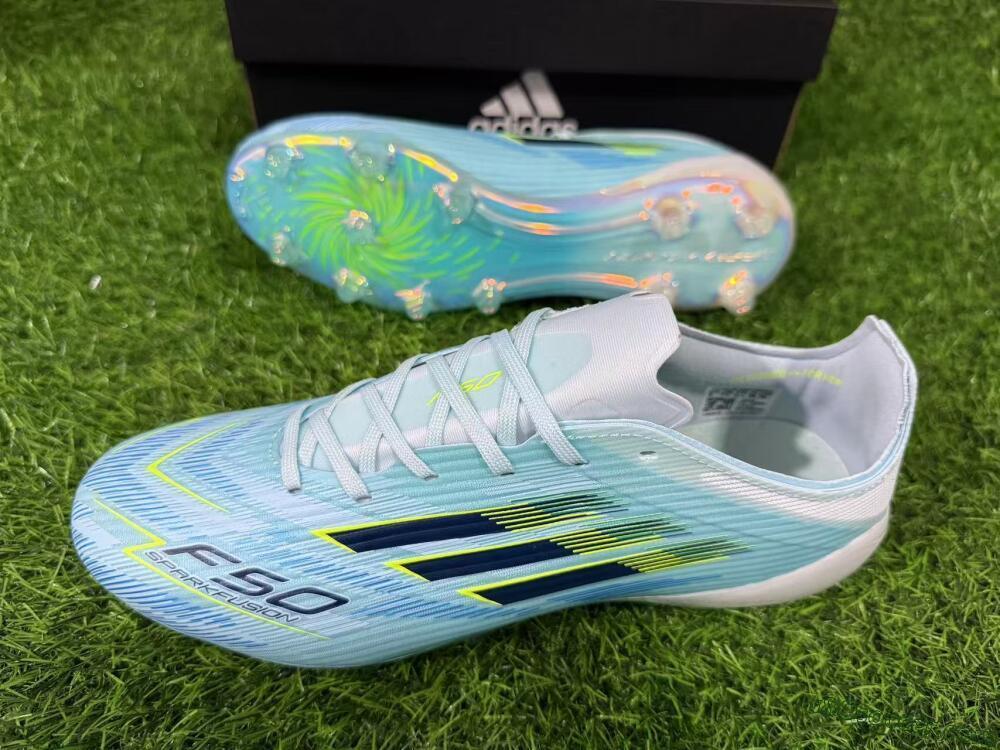 Adidas F50 Elite FG Firm Ground Soccer Cleats - Aqua/Neon Yellow/White