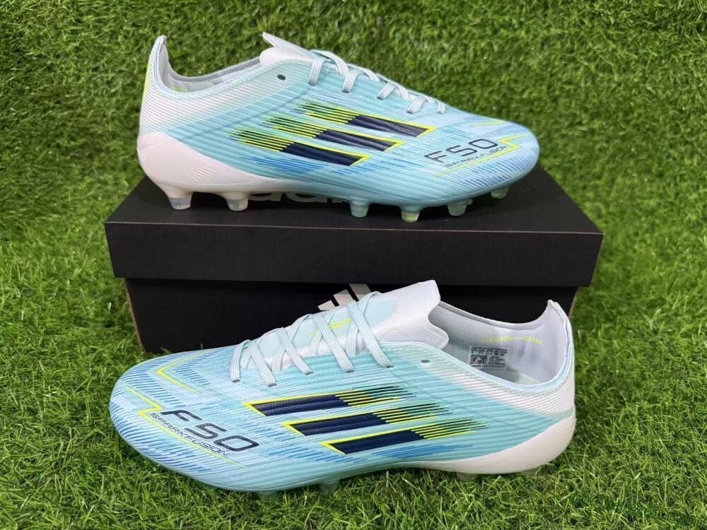 Adidas F50 Elite FG Firm Ground Soccer Cleats - Aqua/Neon Yellow/White
