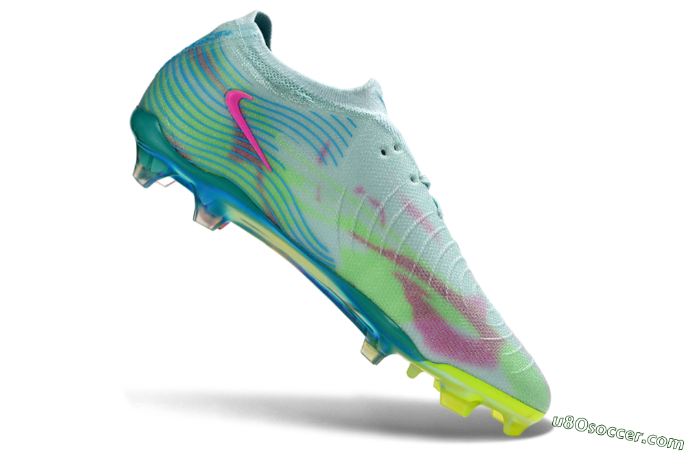 Nike Phantom GX 2 Elite FG Firm Ground Soccer Cleats - Aqua/Neon Pink/Volt Yellow 4