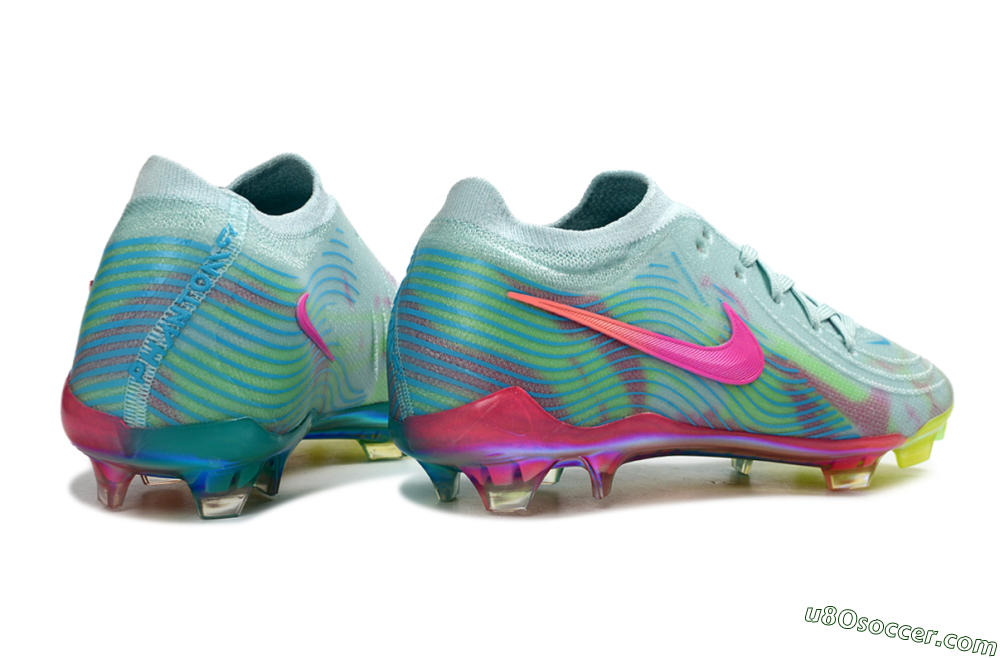 Nike Phantom GX 2 Elite FG Firm Ground Soccer Cleats - Aqua/Neon Pink/Volt Yellow 6