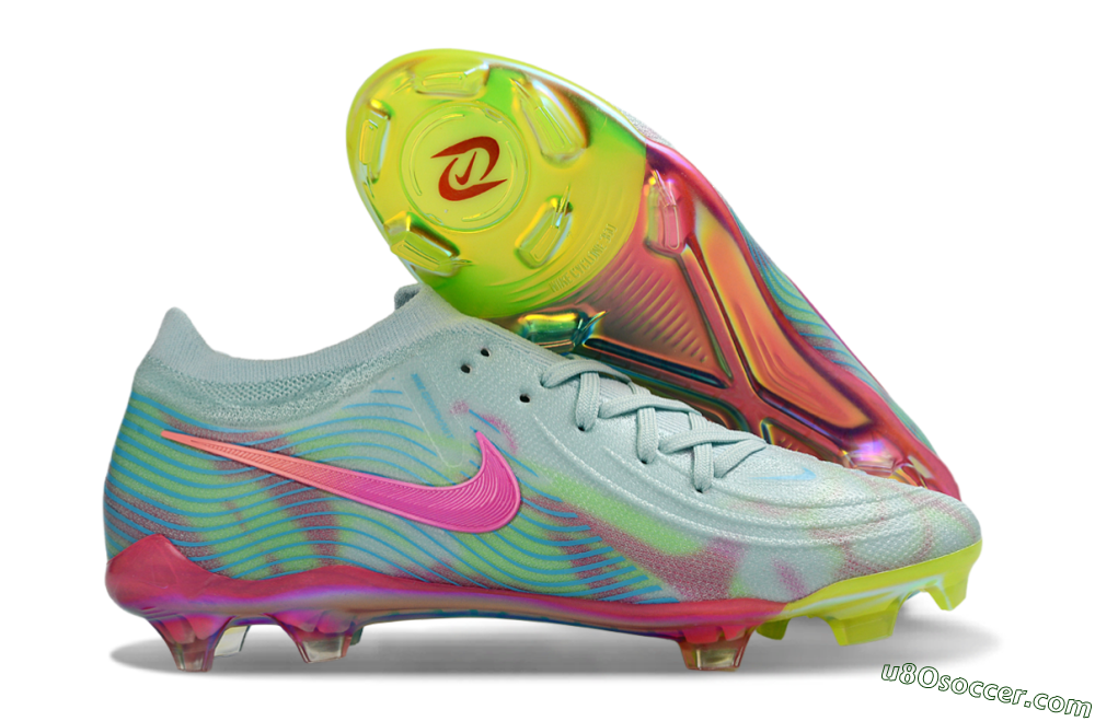 Nike Phantom GX 2 Elite FG Firm Ground Soccer Cleats - Aqua/Neon Pink/Volt Yellow 1